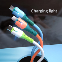 Câble de gel de silice type c charge rapide avec led 1m usb c chargeur rapide câble de données nickelé 120W câble type c chargeur rapide