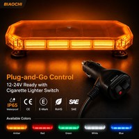 Mini-barre lumineuse LED magnétique 14 COB pour toit de voiture, clignotant de signalisation d'urgence ambre pour véhicule, camion, voiture