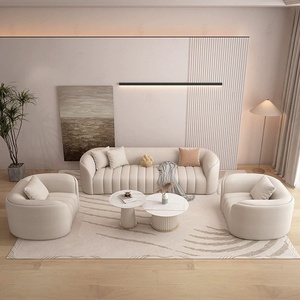Minimalist Hotel Living Room Contemporary Bedroom Straight-Line Set Guesthouse Reception Lounge Area <b>Chair</b> Coffee Table - Product Image 1