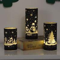 Lampe de table en verre à LED multicolore pour Noël