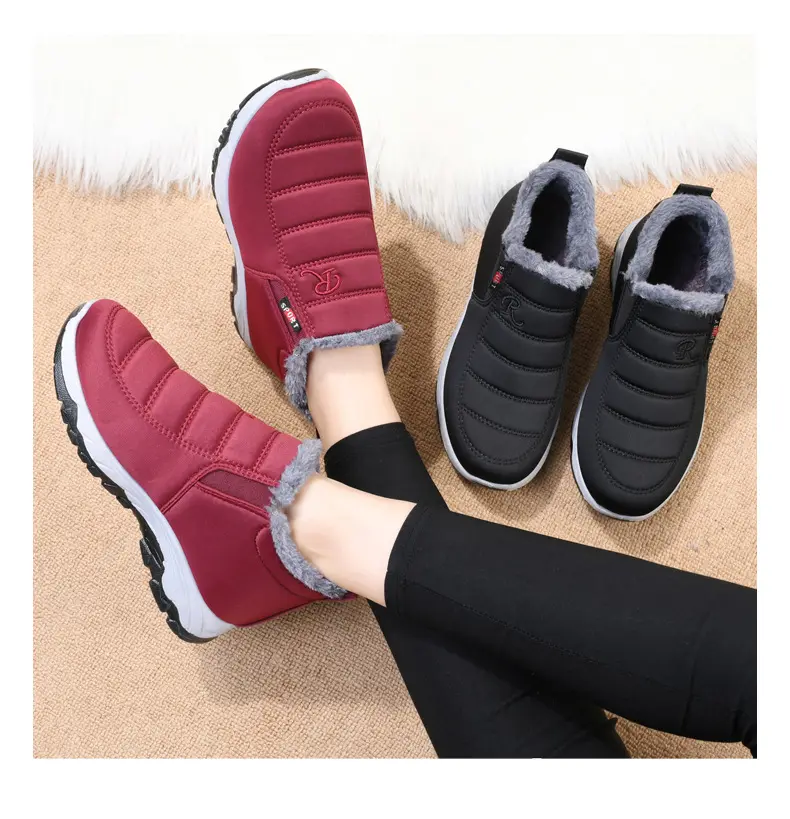 A buon mercato in gomma antiscivolo suola resistente donna donna uomo quotidiano stile camminata inverno neve stivaletti scarpe sneakers