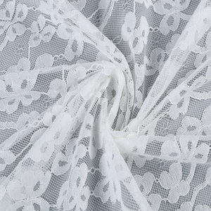 قماش دانتيل قطن لامع من التل الأبيض بتخفيضات كبيرة لملابس الموضة - Product Image 5