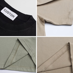 Camiseta de algodón 100% de gran tamaño personalizada con gráfico pesado de Hip Hop de cuello redondo para hombre, camiseta lisa Unisex para imprimir camisetas personalizadas - Product Image 4