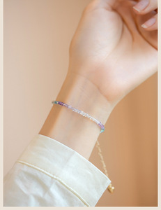 Pulsera de Piedras Preciosas de Fluorita Diminuta Zooying, Joyería Fina Chapada en Oro de 14K - Product Image 4