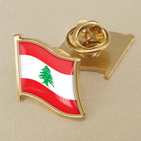 Drapeau du Liban Crystal Epoxy Badge Pin World Flag Pins