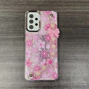 Funda de Teléfono TPU con Diseño Floral para TECNO Spark <span class=keywords><strong>Go</strong></span> 2 POVA7, Funda de Teléfono con Brillantina y Cadena de Flores para Samsung A32 A15 S26 - Product Image 6