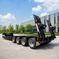 Remorque surbaissée à 3 essieux robuste à bas prix, capacité 60, 80, 100 tonnes, semi-remorque surbaissée pour camion