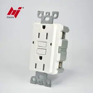 China Factory Direct Sell Self-Test Tamper Resistant GFCI 15 Amp 125 Volt Duplex GFCI USA Electrical Receptacle Outlet