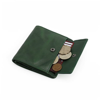 Dompet Lipat Kulit Sapi Asli Berkualitas Tinggi, Banyak Slot Kartu, Jendela ID, Tipis, Anti RFID, Grosir Logo Kustom, Hadiah untuk Pria Wanita