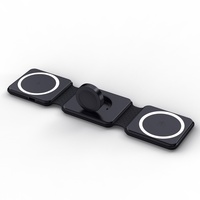 Station de charge sans fil magnétique 3 en 1 pour voiture et bureau, protection OTP/OVP, compatibilité écouteurs