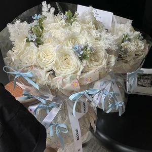 กระดาษรองดอกไม้ลายดอกหลากสี ขนาด 50*40 ซม. ผลิตจากผ้าฝ้ายเนื้อหนา สำหรับห่อดอกไม้ในร้านดอกไม้ - Product Image 6