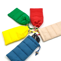 Étuis à lunettes à cordon de serrage en stock, accessoires pour lunettes, étuis pour téléphone en plumes, pochette à lunettes de soleil à cordon de serrage