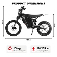 Moto électrique tout-terrain 3200W, Dirtbike 48V Lithium, Moto électrique Cross, Moto Cross Électrique, Enduro Adulte en Aluminium