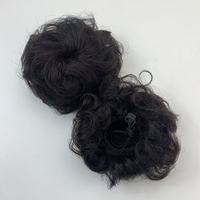 Chignon en cheveux humains naturels noir, élégant et tendance, qui crée l'illusion d'un volume double, avec cordon de serrage, style désordonné