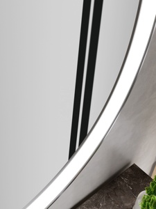 Miroir de salle de bain rond à LED avec interrupteur tactile, 30-40 pouces, à suspendre au mur, verre trempé IP44, garantie de 3 ans - Product Image 6