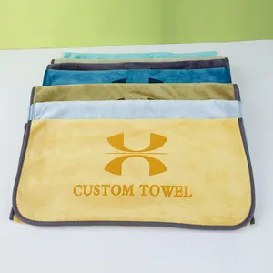 Custom Premium Kwaliteit 100% Katoenen Badstof Gestreepte Oversized Sneldrogende Luxe Bedrukte Zwembadhanddoek