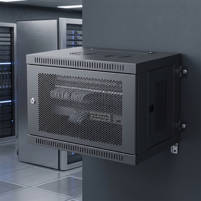 19 Inch Wall Mounted Network Cabinet Mesh Door Server Rack Data Cabinet for Network Equipment