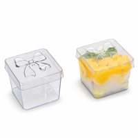 Ensemble de contenants en PET en forme de nœud carré pour l'emballage alimentaire - Boîtes cadeaux pour mousses et poudings - Fabricant en gros