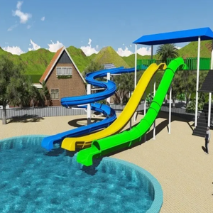 Jeux de construction de parc aquatique intérieur manèges aquatiques pour adultes toboggan en fibre de verre toboggan aquatique traîneau et toboggan à baril - Product Image 1