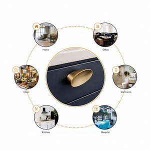 Tirador de Cajón Ovalado Moderno de Latón para Muebles de Cocina, Diseño Duradero - Product Image 4