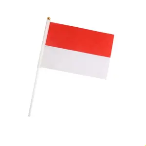 インドネシア小型ミニフラッグ手持ちインドネシアスティックフラッグ手持ちインドネシアスティックフラッグ11.8インチポール付き