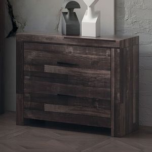 Table de chevet DB en bois massif à 2 tiroirs en chêne foncé Design antique de luxe moderne pour chambre à coucher Meubles de maison pour appartement à usage domestique - Product Image 1