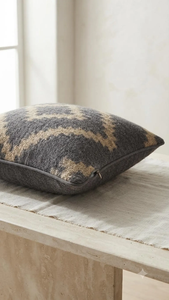 Housse de coussin géométrique faite à la main, style bohème sud-ouest, tissée, gris crème, pour canapé, chambre, salon, décoration intérieure - Product Image 3