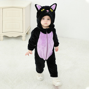 TONWHAR Baby Purple Cat Romper Animal Costume para niños Pijamas para niños con cremallera bidireccional - Product Image 2