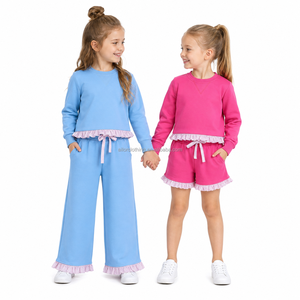 Sudadera con volantes para niñas, top informal de manga larga para la escuela, juegos al aire libre y ropa de diario - Product Image 4