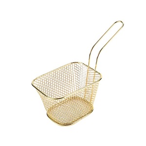 Square Mini Frying <b>Basket</b> Wire Mesh Rose Gold Durable For Restaurant Fried Chicken Snacks - Product Image 4