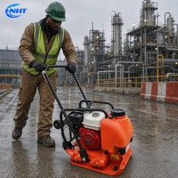 Compacteur à plaques vibrantes haute fréquence 48 Hz HT-90 à essence pour la construction et le remblaiement