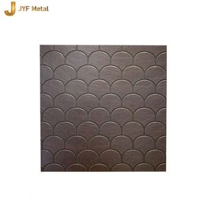 แผ่นเหล็กสแตนเลส 304 ลายสลักแบบโบราณสีทองแดงบรอนซ์ รุ่น LL228 สำหรับตกแต่ง  ผ่านกระบวนการรีดเย็น ตัด และดัดขึ้นรูป - Product Image 1