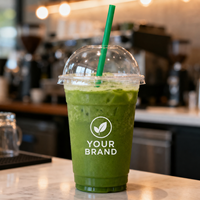 Gobelets en plastique personnalisés Allwin Packfactory avec logo, 12/14/16/24/32 oz, gobelets en plastique pour boissons froides, smoothies, bubble tea, gobelets en plastique jetables pour café
