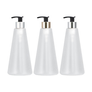 Minnie Simple Sense 500ml Cone Shaped PET Plastic <b>Bottle</b> With <b>Pump</b> For Shower Gel Conditioner Shampoo - Product Image 4