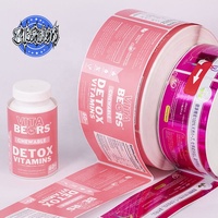 Étiquettes personnalisées ZHK pour cosmétiques, autocollants métalliques argentés brillants, étanches, avec logo, pour vitamines, best-seller
