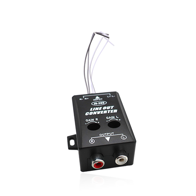 JS-203 Universal 12V Car Audio Speaker Level to RCA Low Converter High Quality Line Output Adapter