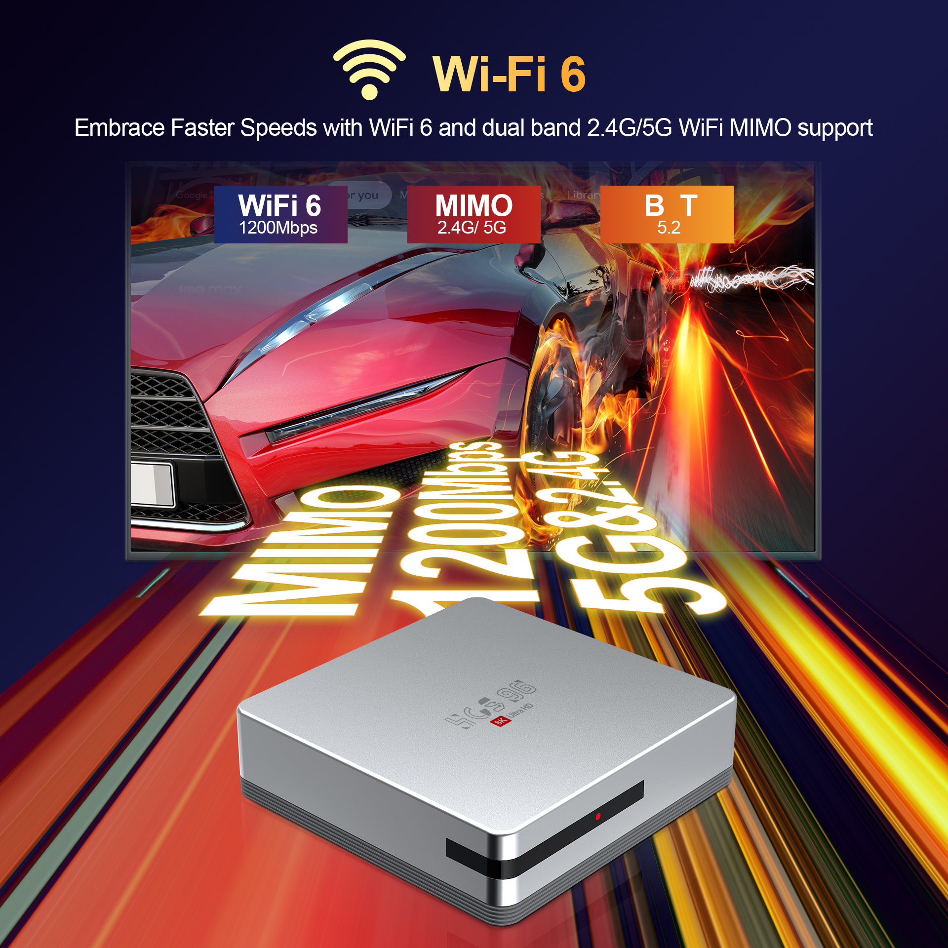 2024 HCS96 Wifi5g Smart TV Box - 8K Android 13.0 Experience