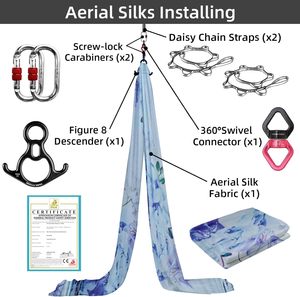Ensemble de soie de yoga aérien de 9 mètres, hamac de yoga en nylon 40D, kit de soie aérienne trapèze pour <span class=keywords><strong>cirque</strong></span>, acrobatie - Product Image 4