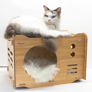 애완 동물 종이 집 골판지 고급 가구 긁는 판지 액세서리 케이지 룸 홈 고양이에 대한 골판지 긁는 침대