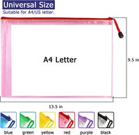 Carpetas de Archivo de Plástico con Logotipo Personalizado, Bolsa de Malla para Documentos de Oficina, Carpeta A4 Colorida, Bolsa Transparente para Documentos