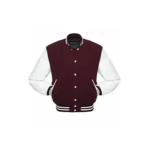 Veste universitaire surdimensionnée en laine d'hiver coupe-vent personnalisée avec broderie de lettres pour hommes, veste d'hiver en gros - Product Image 1