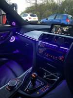 ICarsin pour BMW Série 4 F30 F32 F33 F36 - Bande lumineuse ambiante dynamique et colorée à LED - Kit d'éclairage intérieur de voiture - Amélioration de l'éclairage