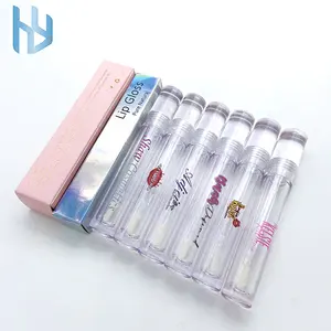 PETG plastic empty transparent 7.8ml liquid lipstick container with applicator and wand private labels lip gloss tubes