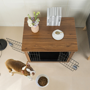 Modern Black Steel Wire Powder-Coated Pet Cage Rectangle Indoor Dog <b>Enclosure</b> Dual Lock Easy Cleaning Solid Design Large Box - Product Image 6