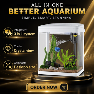 2 <strong>Gallon</strong> Glass Betta Fish <strong>Tank</strong> <strong>3</strong> in 1 <strong>Aquarium</strong> with Filter Light Desk Mini Fish Bowl for Home Office - Product Image 5