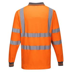 PORTWEST - S271ORRL Polo manches longues en coton orange confortable-EAN 5036108290307 HI-VIS WORKWEAR - Product Image 2
