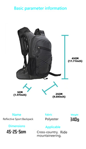 Zaino da Ciclismo Unisex Impermeabile Auto-Riflettente di Grande Capacità Sistema di Trasporto Traspirante per Sport all'Aperto e Alpinismo - Product Image 2