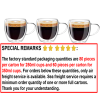 EX-02 Grosir Gelas Kopi Kaca Borosilikat Gelas Kopi Latte Teh Gelas Kopi Berlapis Ganda dengan Pegangan