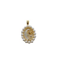 Pendentifs Clé Rose en Or 18K Rempli de Coquille d'Abalone Naturelle et Nacre Blanche HD1293 pour Fabrication de Bijoux Colliers et Bracelets DIY Style Baroque