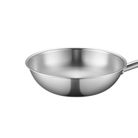 Wok en acier inoxydable de qualité professionnelle, écologique, 28 cm, antiadhésif, compatible avec les plaques à induction